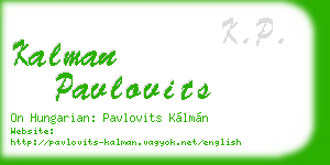 kalman pavlovits business card